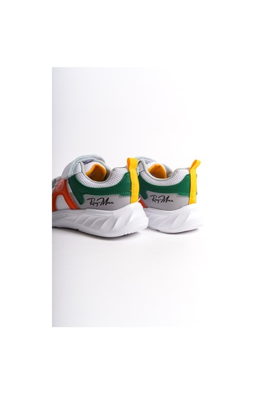 Daxtors Garantili Ray Max Günlük Ortopedik Çocuk Unisex Sneaker Spor Ayakkabı Beyaz-oranj