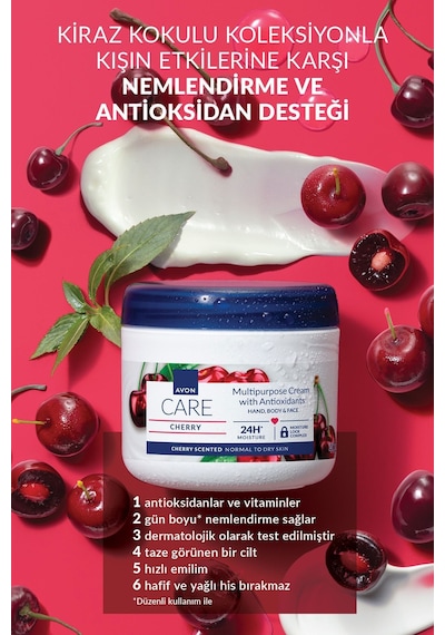 Avon Care Kiraz Kokulu Çok Amaçlı Krem 400 Ml. Üçlü Paket