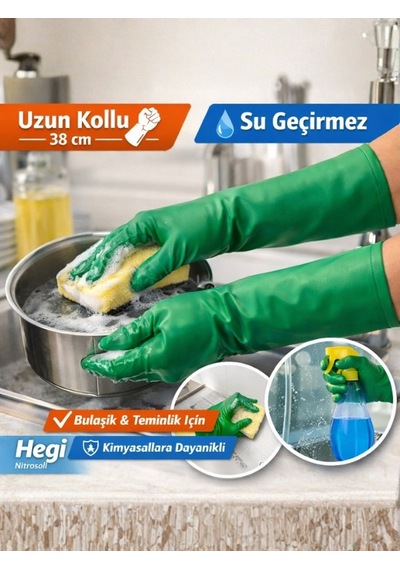 Ery Hegi Nitrosoll Uzun Kollu Bulaşık Ve Temizlik Eldiveni 38 Cm