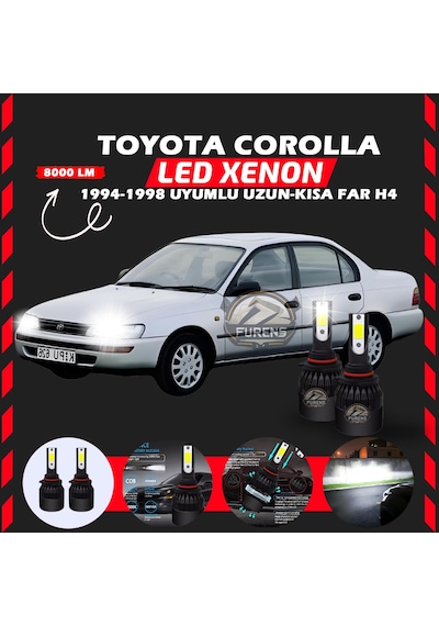 Toyota Corolla Efsane Kasa Uzun Kısa Far Uyumlu Şimşek Etkilii Led Xenon Light Series H4