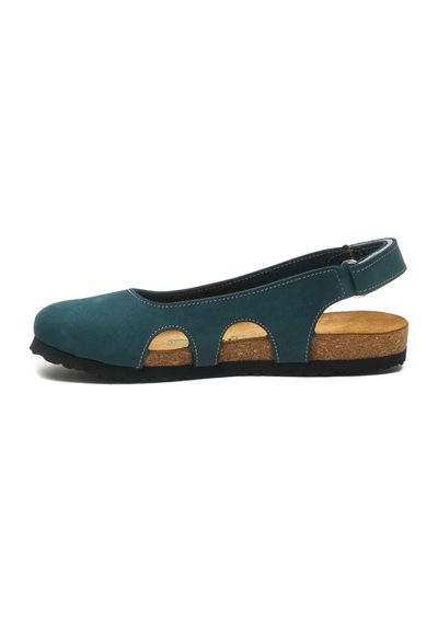Comfortfusse Belinda - Kadın Ortopedik Hakiki Deri Sandalet Lacivert Nubuk Deri