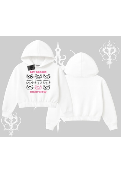 Tarzsokak Kitti Sweet Mini Logo Baskılı Oversize Tshirt Beyaz