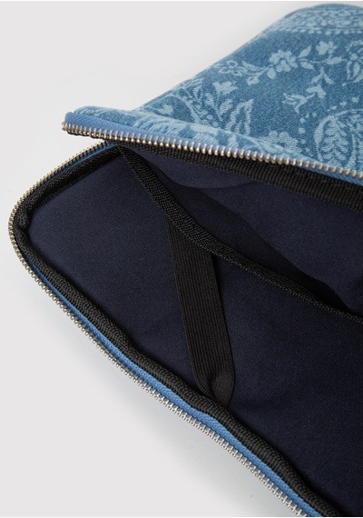 Mavi - Etnik Desenli Denim Laptop Çantası 1913825-31558