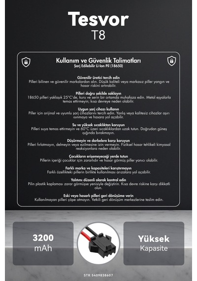 Tesvor T8 3200mah Robot Süpürge Bataryası G.g