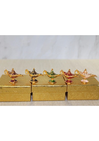Mineli Metal Alaaddin Lambası Model 8 Çok Renkli