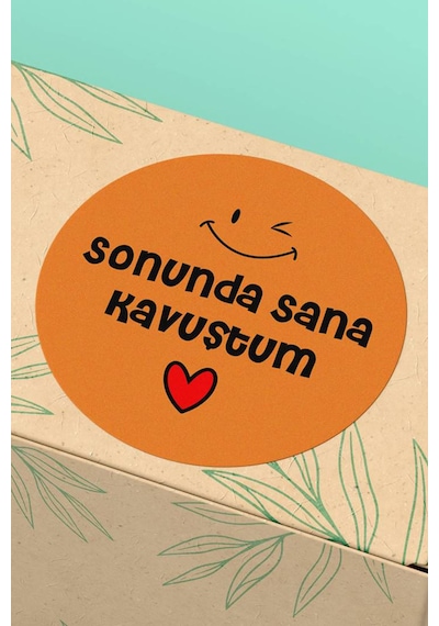Sonunda Sana Kavuştum Turuncu Sticker 3x3cm St2344 Çok Renkli