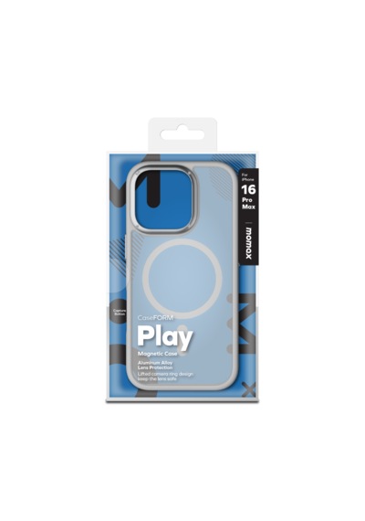 Momax Play CaseForm Apple Uyumlu iPhone 16 Pro Max Magsafe Kılıf Açık Gri