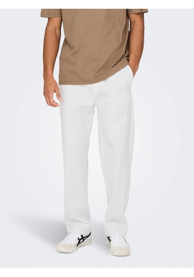 ONLY & SONS Onssınus Loose 0007 Cot Lın Pant Noos Erkek Beyaz Pantolon - 22028267
