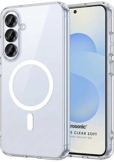 Microsonic Samsung Galaxy Uyumlu S26 Kılıf Magsafe Clear Sararmaz Şeffaf -