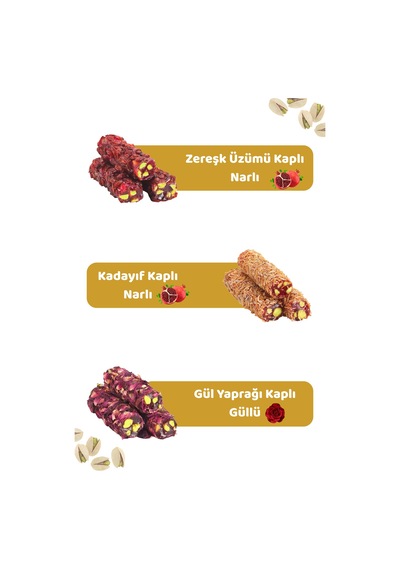 Karışık Antep Fıstıklı Parmak Lokum 400 Gr
