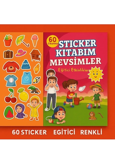 Sticker Kitabım Mevsimler - 60 Çıkartmalı Eğitici Ve Renkli Aktivite Kitabı - Çocuklar İçin
