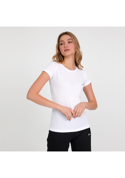 Slazenger RELAX IN Kadın Slim Fit Beyaz Tişört
