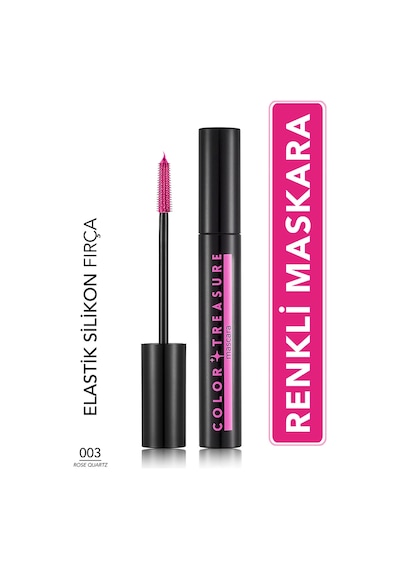 Flormar  Color Treasure Hacim Veren & Yüksek Pigmentli Renkli Maskara 003 Rose Quartz