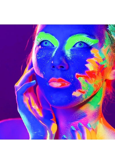 Vıp Glow In The Dark Under Uv Light 6 Adet Glow Neon Fosfor Boya Uv Mor Işıkta Parlayan Vücut Boyası Renkli