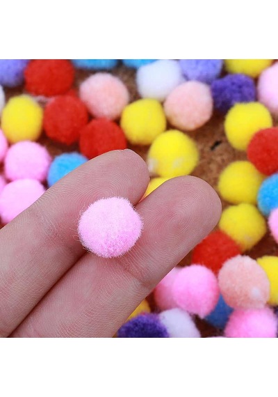 100 Adet. Ponpon. 10 Mm Renkli Ponpon. Peluş Ponpon. Minik Ponpon