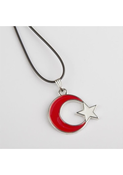 Kırmızı Ayyıldız Kolye Çok Renkli