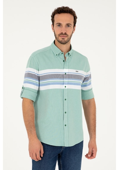 U.s. Polo Assn. Erkek Yeşil Gömlek Desenli 50288373-vr054 Yeşil