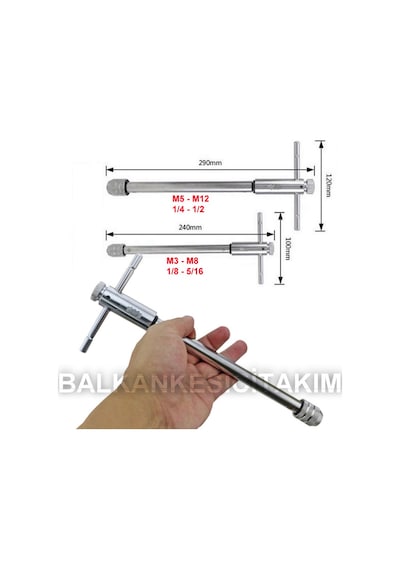 No 1 Cırcırlı Kılavuz Kolu Uzun Tip M3 - M8 Arası