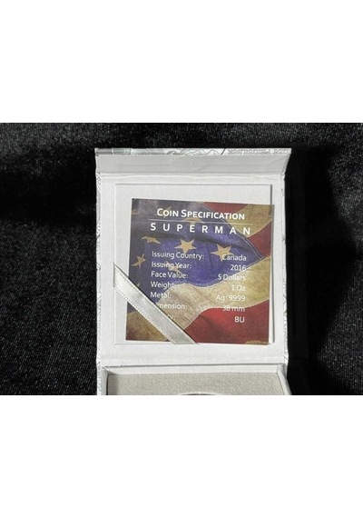 Superman Usa Bayrağı 2016 Kanada 1 Oz Saf Gümüş Hatıra Parası Renkli Ve Antik Yüzey