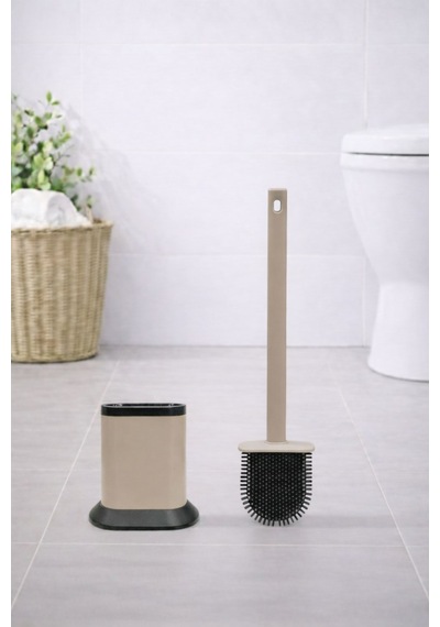 Silikon Tuvalet Fırçası Pratik Silikon Wc Klozet Fırçası Bej S-210 Bej