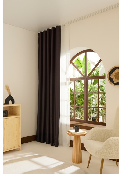 Kaşmir Home Harper Star Blackout Koyu Gri Perde 150x270 Cm Koyu Gri