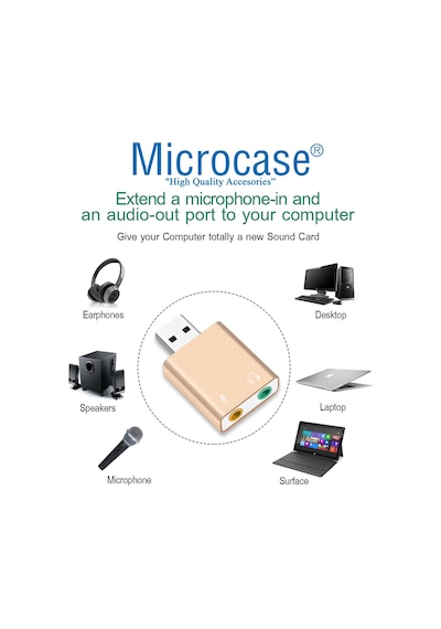 Microcase 7.1 Kanal USB Ses Kartı - AL2587