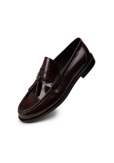 Deery Erkek Bordo Hakiki Deri Püsküllü Makosen - 02001mbrdm01 Bordo