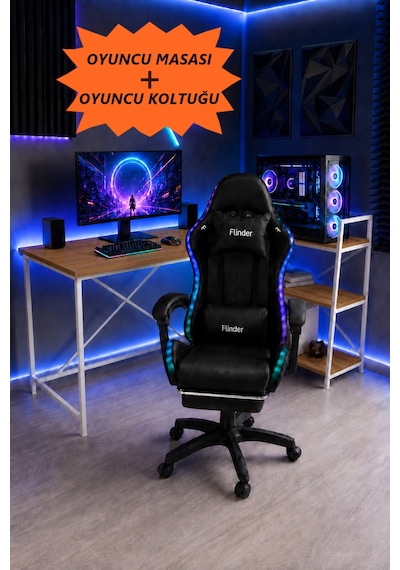 Oyuncu Masası + Oyuncu Koltuğu Takımı, L Masa Ve Ledli Sandalye Seti, Raflı Masa, Gaming Masası, Gaming Sandalyesi-1 Diğer Oyuncu Masası + Oyuncu Koltuğu Takımı, L Masa Ve Ledli Sandalye Seti, Raflı Masa, Gaming Masası, Gaming Sandalyesi-1 Diğer