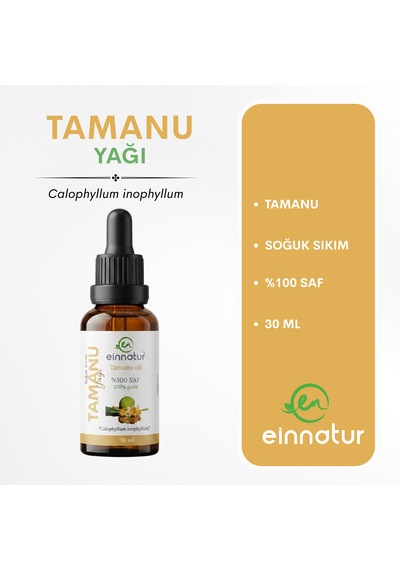Tamanu Yağı, 30 Ml, Soğuk Sıkım, Calophyllum İnophyllum Seed Oil, %100 Saf