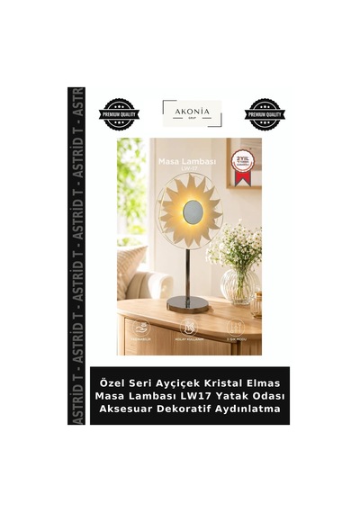 Özel Seri Ayçiçek Kristal Elmas Masa Lambası Lw17 Yatak Odası Aksesuar Dekoratif Aydınlatma