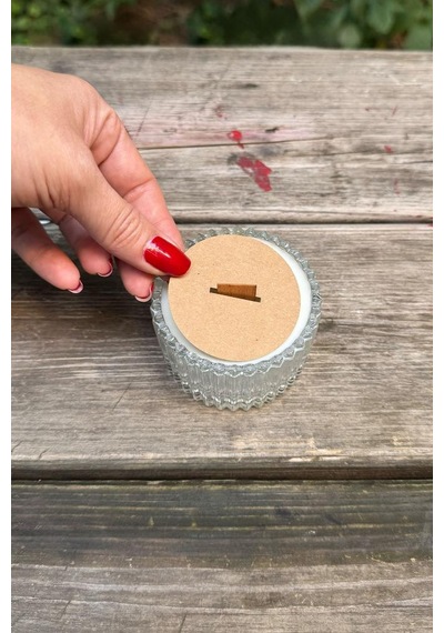 Mum Toz Kapakları 53mm Çap 20mm X 2 Mm Ahşap Fitil Boşluğu 50 Adet Kraft