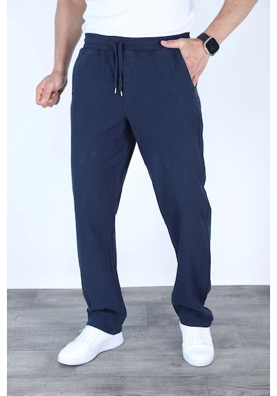 Myrab Denim Baggy Keten Pantolon Jogger Çağla Yeşili Lacivert