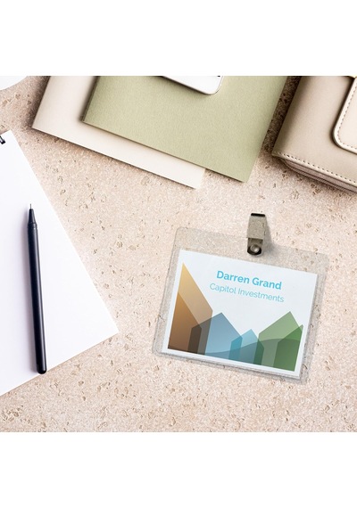 Özelleştirilebilir İsim Rozet Klipsleri, 3" X 4", Beyaz, 100 Yazdırılabilir Ek Parçalar Ve Klipsli Rozet Tutacağı 74541