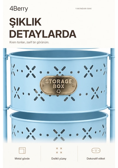 4 Katlı Metal Çok Amaçlı Oyuncak Dolabı Mutfak Sebzelik, Oyuncak, Banyo Ve Ev Organizeri Mavi 4 Katlı Metal Çok Amaçlı Oyuncak Dolabı Mutfak Sebzelik, Oyuncak, Banyo Ve Ev Organizeri Mavi