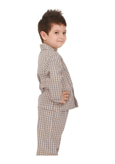 The Nuba The Don Bej-Lacivert Ekose Desenli Erkek Çocuk Pijama Takımı (9-1