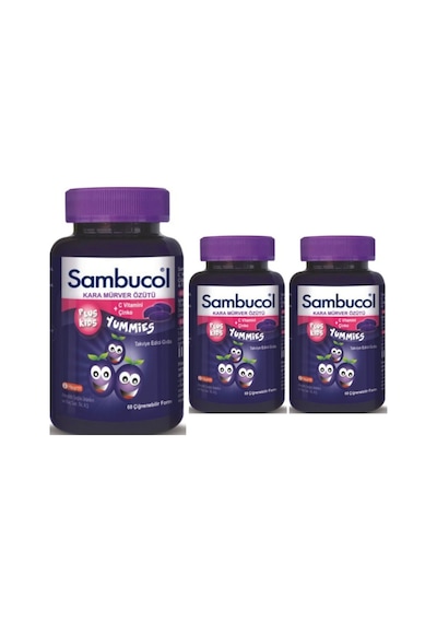 Sambucol Plus Kids Yummies 3 x 60 Çiğneme Tableti