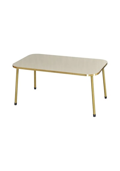 Orta Sehpa Gold Metal Ayak Krem