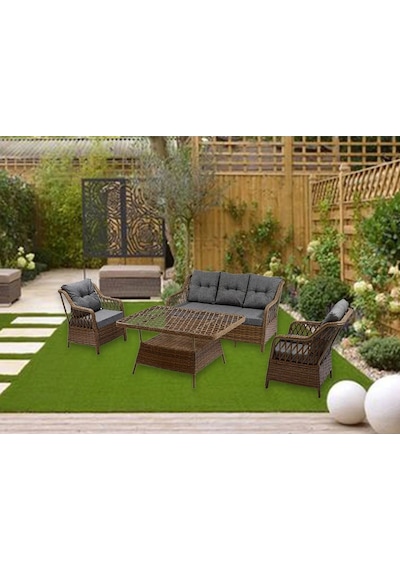Menekşe 3+1+1+2puf+masa Rattan Bahçe Balkon Mobilyası, 7 Kişilik Bahçe Takımı Ceviz-gri Ceviz - Gri Menekşe 3+1+1+2puf+masa Rattan Bahçe Balkon Mobilyası, 7 Kişilik Bahçe Takımı Ceviz-gri Ceviz - Gri