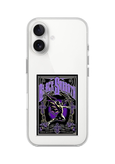 Apple Uyumlu iPhone 16 Şeffaf Kılıf Black Sabbath Tasarımlı