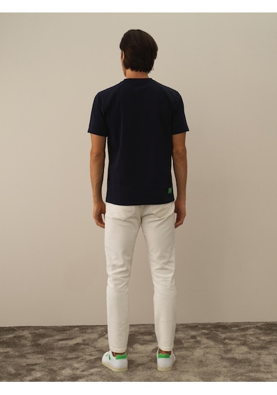 Xint Lacivert Pamuk Dokulu Regular Fit Tişört 502049