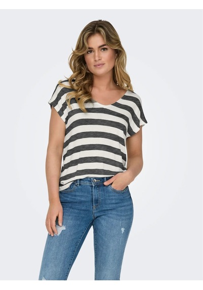 Only Onllira Kadın Bluz 15252103 Beyaz - Siyah