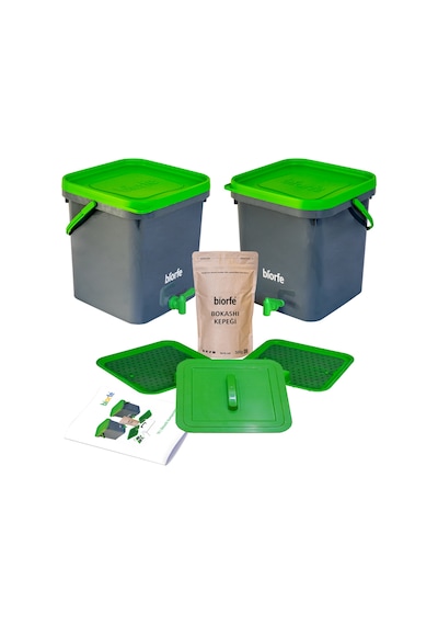 Biorfe Bokashi Kepekli Kompost Set 18 L - 18Sgb Yeşil Biorfe Bokashi Kepekli Kompost Set 18 L - 18Sgb Yeşil