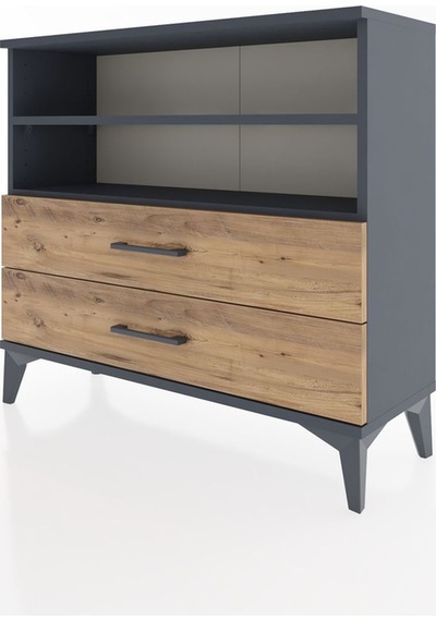 Arges Şifonyer 2 Raflı 2 Çekmeceli 88x30x80 Antrasit-çam Antrasit