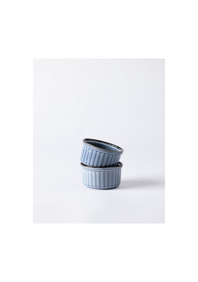 Madame Coco Kleby 2'li Natural Sufle Kabı - Mavi - 10 Cm