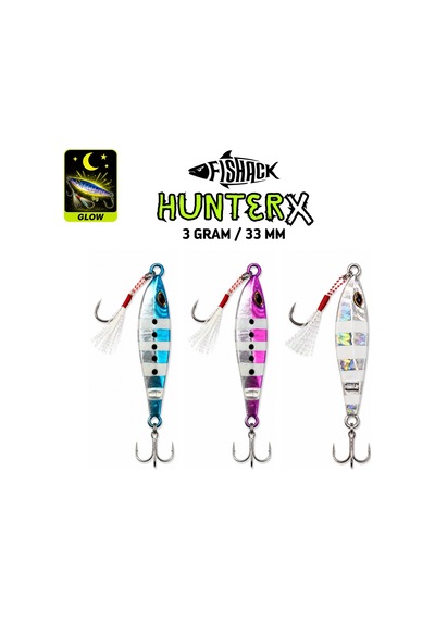 3'lü Metal Jig Yem Seti - Fishack Hunterx - 3g 33mm