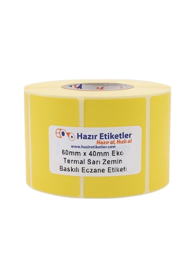 Hazır Etiketler , Hazır Al Hızlı Al İlaç Tarif Etiketi Eko Termal 60mm X 40mm Ruloda 1000 Adet 40mm