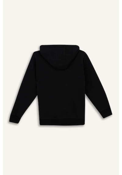 Defacto Erkek Çocuk Kapüşonlu Basic Düz Okul Fermuarlı Sweatshirt X7382a625wnbk81 Siyah
