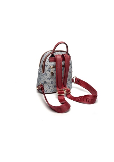 Silver Polo Sp983 Kadın Sırt Çantası Monogram Gri-bordo