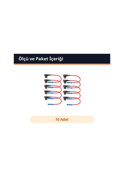 Trobus Fuse Tap Sigorta Çoklayıcı Mini Bıçak Tipi Adaptör 10 Adet Diğer