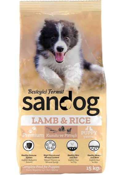 Sandog Kuzu & Pirinçli Yavru Köpek Maması 15 KG